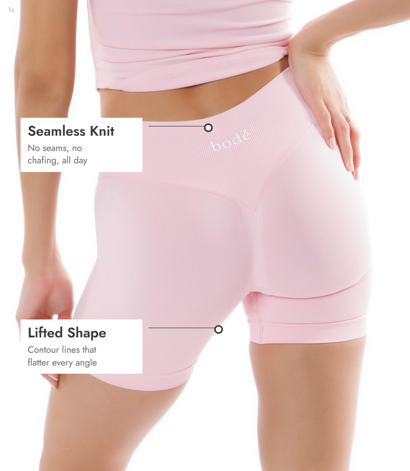 Bodé Seamless Scrunch Shorts – High Waist, Glute Sculpt, Squat Proof